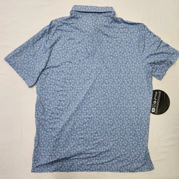 RLX Ralph Lauren Performance Golf Polo Shirt Blue Floral Men's Size Large